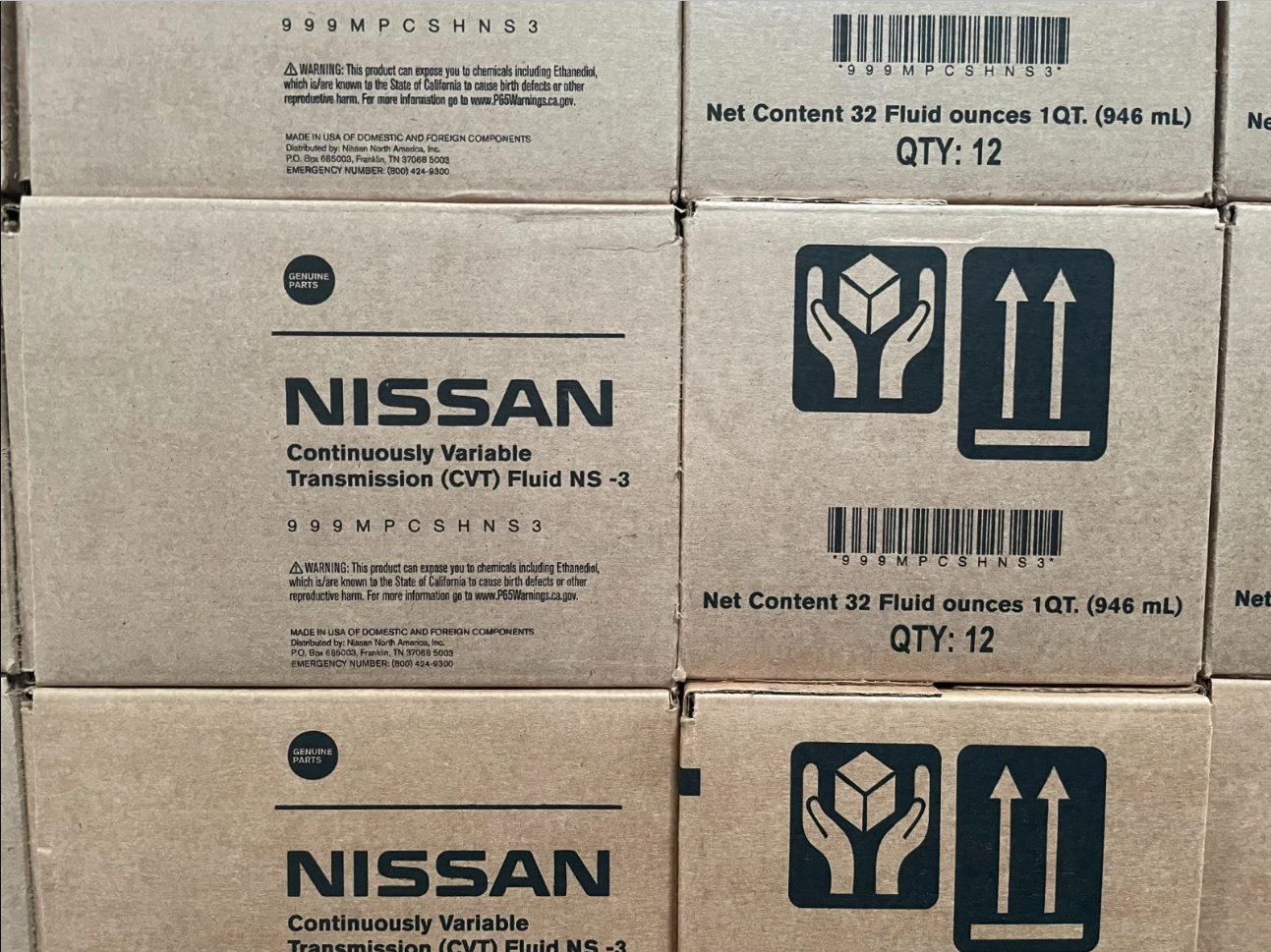 GENUINE OEM Nissan NS-3 CVT Fluid 6-Quarts (999MP-CV0NS3 / 999MP-CSHNS3)