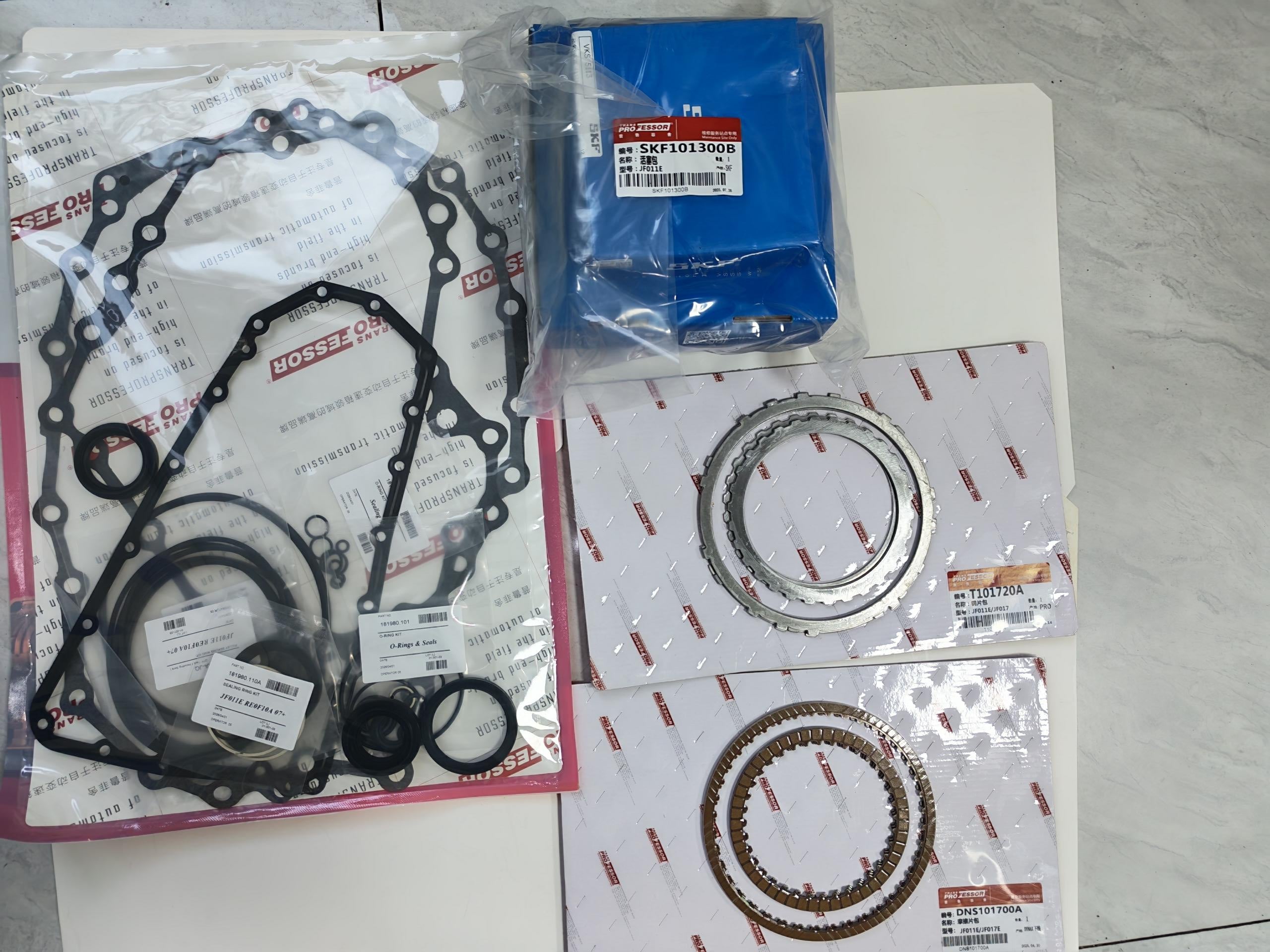 JF011E RE0F10A Transmission Master Rebuild Kit with Molded Pistons, Friction Plates & Steel Plates