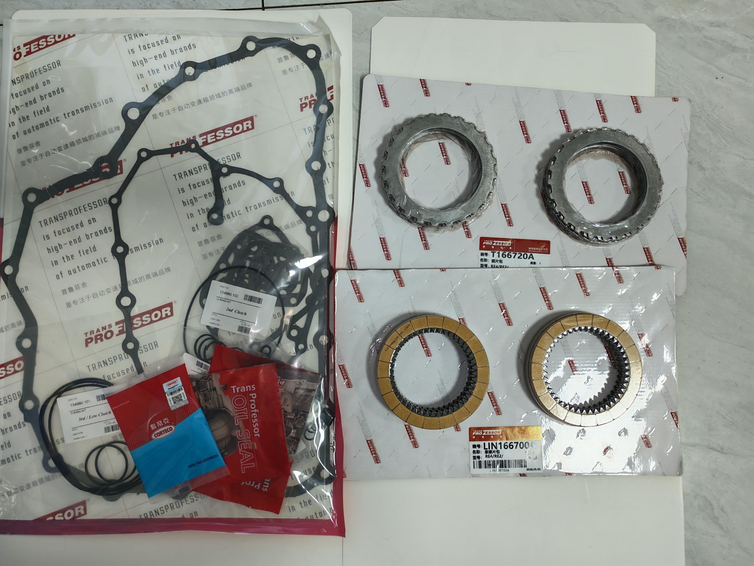 Honda CR-V RE4 Automatic Transmission Master Rebuild Kit with Overhaul Gasket Seal Kit, Friction Plates & Steel Plates